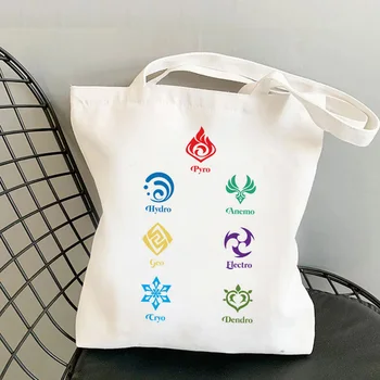 Genshin Poveikio pirkinių krepšys shopper bolsas de tela ekologinio shopper bag bag džiuto pluošto maišeliu cabas string maišeliu tissu
