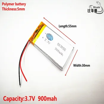 Geras Qulity 3.7 V,900mAH,503055 Polimeras ličio jonų / Li-ion baterija ŽAISLŲ,CENTRINIS BANKAS,GPS,mp3,mp4