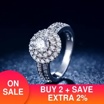 Geriausiai parduodamas prabangus turas 925 sterlingas sidabro vestuvinis žiedas moterims 