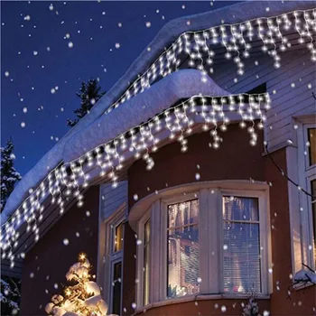 Girlianda Kalėdinė LED Užuolaidų Varveklis String Pasakų Šviesos 5M 96Leds Ašaros Po 0,4-0,6 M, Lauko atostogų šalis luces led dekoras