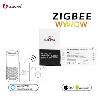 GLEDOPTO ZIGBEE link šviesos zll WW/CW led juostos valdiklis dc12-24v 360W smart app kontrolinis darbas Suderinami 
