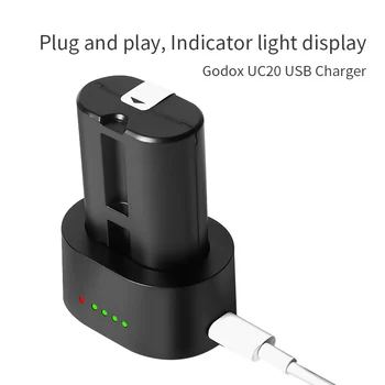 Godox UC20 USB Įkroviklio V350 Serijos-Fotoaparatas Mirksi