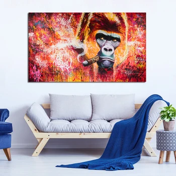 GOODECOR Sienos Meno Beždžionė Rūkymas Nuotraukas Drobė, Tapyba Sienos Meno Kambarį Šiuolaikinės Apdailos Namų Dažymo Frameless