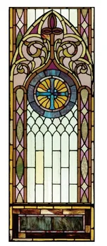 Gothic Rose Langų plėvelė Stiklo Filmų Matinio stiklo Tamsintas Netikras Langas su Kryžiaus Bažnyčia Lipdukas Stilius gali padaryti pasirinktinis dydis