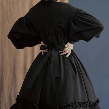 Gotikos Derliaus Lolita Dress Moterų Japonų Stiliaus Rūmuose Princesė Suknelės Žibintų Rankovės Gražus Šalis Suknelė Saldus Cosplay Kostiumas