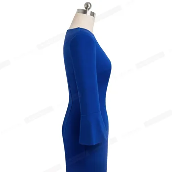 Gražus-amžinai Elegantiška, Gryna spalva Seksualus V-kaklo, vestidos Verslo Grupė Bodycon Derliaus Moterų Apvalkalas Suknelė B541