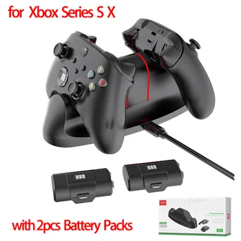 Greitas Įkroviklis XBOX VIENAS/Xbox Serijos S X Valdytojas Gamepad Įkrovimo Dokas + 2vnt Įkraunamos Baterijos XBOX