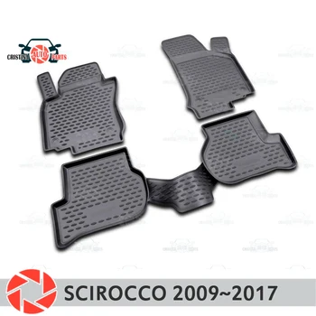 Grindų kilimėliai Volkswagen Scirocco 2009 m.~2017 kilimėlių ne slydimo poliuretano purvo apsaugos, vidaus reikalų automobilių optikos reikmenys