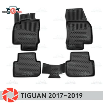 Grindų kilimėliai Volkswagen Tiguan 2017~2019 kilimėlių ne slydimo poliuretano purvo apsaugos, vidaus reikalų automobilių optikos reikmenys