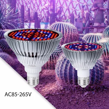 Growbox viso Spektro led Augalų Auginimo LED Lempos, E27 30W 50W 80W Hydroponics LED Grow Light 220V Šiltnamio efektą sukeliančių Daigų Lemputė