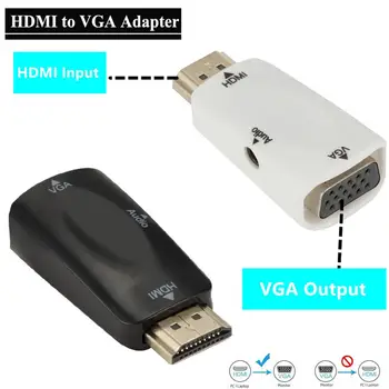 Grwibeou Skaitmeninių Kabelių Vyrų ir Moterų Karšto HDMI į VGA Adapteris HD 1080P Audio Converter For PC Nešiojamas TV Box Kompiuteris, Projektorius