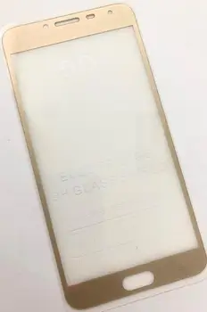Grūdintas apsauginis stiklas Samsung Galaxy J4 2018 J400 su aukso rėmas visiškai klijai