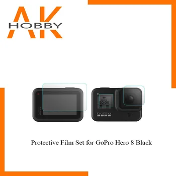 Grūdintojo Stiklo Apsauginė Plėvelė objektyvas screen protector Nustatyti GoPro Hero 8 juodas veiksmų fotoaparato priedai