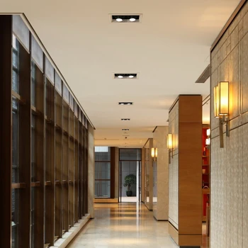 GU10 LED drąsus šviesos įterptųjų aikštėje lubų lempa dvivietis vadovas pupelių bum dėmesio centre Reguliuojamas kampas grotelės žibintai