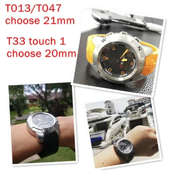 Gumos Watchband už Tissot Laikrodžių Dirželis Sporto T-Touch T013420A T047 T33 Apyrankę Vyras Silikono Apyrankę 20mm 21mm Oranžinė Juoda