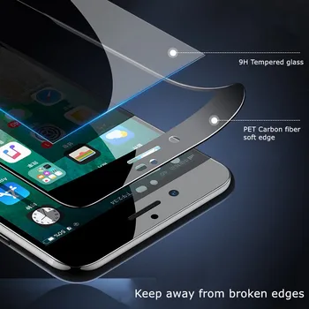 GUSGU 9H 3D Išlenkti Visu Dydžiu Padengti Grūdinto Stiklo iPhone 6 6s Screen Protector Anti-peep Privatumo Filmas 