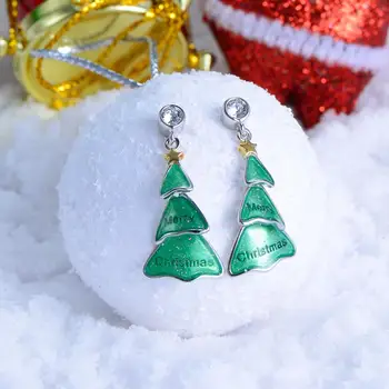 GW Kristalų Auskarai Moterims Fine Jewelry ChristmasTrees Auskarai Kiekiai /pendientes mujer/aretes de mujer/kolczyki damskie