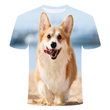 Gyvūnų Šunų 3D Spausdinimo vyriški marškinėliai Atsitiktinis Hip-Hop Vasaros trumpomis Rankovėmis vyriški Tee Top Marškinėliai
