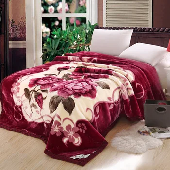 Gėlės Raudona Antklodė Raschel antklodė žiemos dovana sutirštės dvigubo sluoksnio, antklodė, super minkštas storas Mesti antklodę 150x200cm