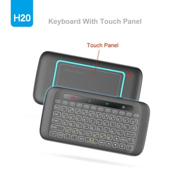 H20 Universalus Mini Apšvietimas Touchpad Klaviatūra, Belaidžio Oro Pelės Valdiklį, belaidę klaviatūrą su touchpad pele