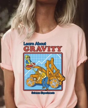 HAHAYULE Medvilnės O-kaklo Užsakymą Išspausdinti Marškinėlius Vyrų, Moterų Marškinėliai Sužinoti Apie Sunkumą - Mokslas Moterys T-Shirt