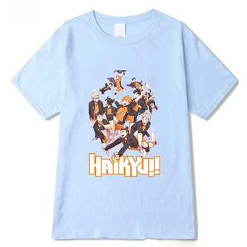 Haikyuu Marškinėlius trumpomis Rankovėmis Vasarą T-shirt Hinata Shoyo Unisex Kvėpuojantis Patogus Trišakiai Marškinėliai