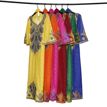 H&D Afrikos Nėrinių Suknelės Moterims Kristalų Blizga Maxi Suknelė Plius Dydis Boubou Afrikinio Femme Ponios Ankara Tradicinės Suknelės S3563