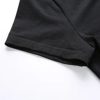Harajuku T-shirt Moteris Juoda Pagrindinio Trumpas Rankovės Apkarpyti Viršūnes Tees Kinų Stiliaus Tuščiaviduriai Iš Vintage Marškinėliai Y2K Streetwear