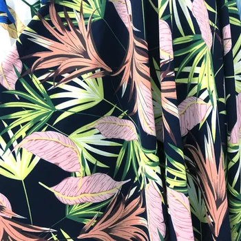 Havajai Atostogų Šifono Audinio Tampri Mados Marškinėliai audinys Audinys Didelis Lapų Klasikinis Medžiaga