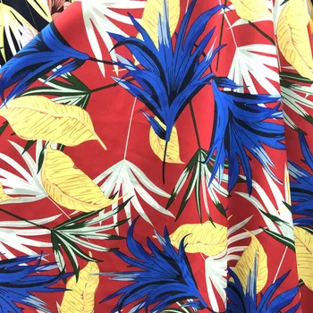 Havajai Atostogų Šifono Audinio Tampri Mados Marškinėliai audinys Audinys Didelis Lapų Klasikinis Medžiaga