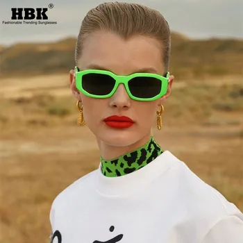 HBK Mažas Steampunk Aikštėje Saulės Akiniai Prabangos Prekės ženklo Dizainas Kelionės Stačiakampis, Akiniai nuo saulės Vyrams, Moterims Vintage Retro Eyeware UV400