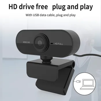 HD 1080P Kamera Mini Kompiuteris PC WebCamera Su Mikrofonu Pasukti Kameros Live Transliacijos Vaizdo skambučius Konferencijos Darbai