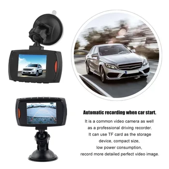 HD 720P, Automobilio DVR Kamera Brūkšnys Cam Video 2,4 colių LCD LCD DisplayNight Viziją, Transporto priemonės vaizdo Kamera, Diktofonas Naktinio Matymo lašas laivybos