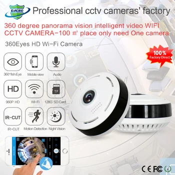 HD 960P MINI Vaizdo Kamera Smart Belaidžio Fisheye IP Kameros 360 Laipsnių Panoramines Plataus Kampo Namų Apsaugos Kamera, Wifi Dropshipping