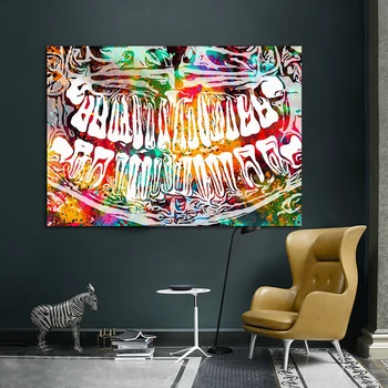 HD Spaudinių Drobės Spalvingas Dantų Sienos Menas Abstraktus paveikslas, Modulinės Graffiti Nuotraukų Šiaurės šalių Namų Puošybai Plakatas Miegamasis