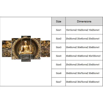 HD Spausdinimo 5 Gabalo Drobės Meno Aukso Abstrakčiai Buda Tapybos Sienos Nuotraukas Kambarį Plakatai Namų Puošybai