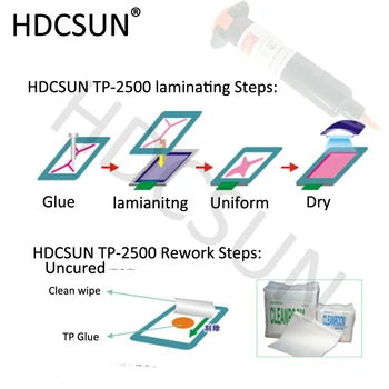 HDCSUN TP-2500 LOCA UV klijai skystas optinis aišku, klijais, švieži tp 2500 uv klijai tp2500 už touch 