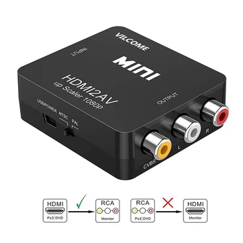 HDMI, AV Adapteris Scaler HD Video Converter Box HDMI, RCA AV/CVSB L/R Vaizdo 1080P Parama NTSC PAL 1080P Mini HDMI, 2 AV