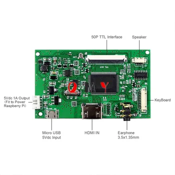 HDMI LCD Valdybos Darbo 50P TTL Sąsaja 8inch 800x600 EJ080NA-05B LCD Ekranas
