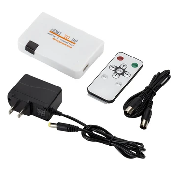 HDMI Skaitmeninis Signalų RF, Coaxial Analoginis Konverteris Adapteris Box TV Siųstuvas Su KINTAMOSIOS srovės Maitinimo Adapteris, Nuotolinio Valdymo pultas