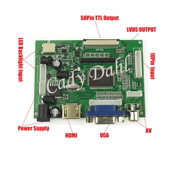 HDMI VGA 2AV Valdiklio plokštės + 40 Smeigtukai Lvds Laido Rinkiniai LP173WD1 - TLA1/TLA2/TLC1/TLD1/TLN1 1600x900 2ch 6 bitų LCD Ekranas