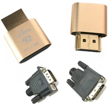 HDMI Virtualus Ekranas Adapteris HDMI DDC HDMI EDID Manekeno Plug Begalvis Dvasios Ekranas Emuliatorius Užrakto plokštelės 4K VGA DVI