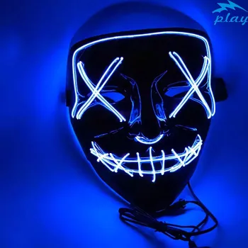 Helovinas Led Kaukė Šalies Masque Maskuotis Kaukės Neon Maske Šviesa Šviečia Tamsoje Tušas Siaubo Žėrintis Masker Prapūtimo