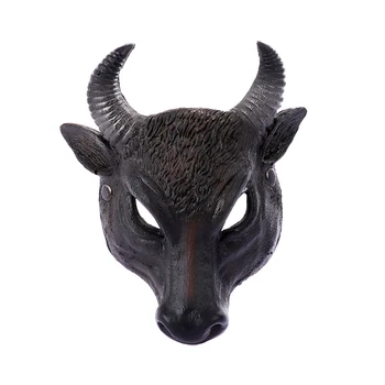 Helovinas Pusę Veido Bull Kaukė PU Plakti 3D Gyvūnų Galvos Kaukė Helovinas Velykų Karnavalas Šalis