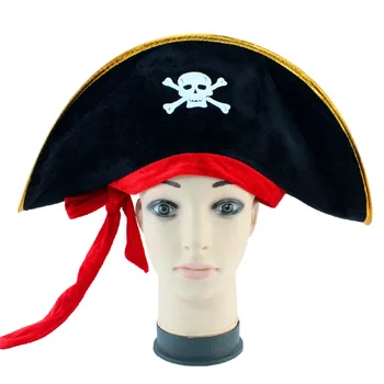 Helovino Maskaradas Šokio Spektaklis Rekvizitai Didelis Skrybėlę Priedai Kaukolė Karibų Piratų Skrybėlę