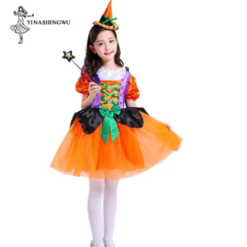 Helovyno Cosplay Kostiumų Magija Ragana Vaikų Witch Elf Veiklos Kostiumas Maskuotis Šalies Girl Dress Sijonas Kostiumas