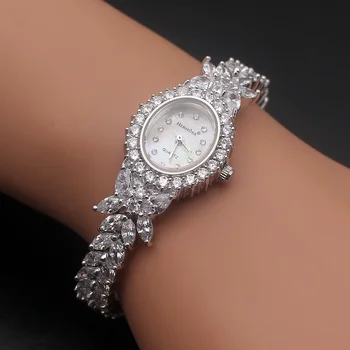 Hermosa Puikus Moteriškų Kvarcinis Laikrodis bižuterijos Žiūrėti Lady Šalies Apyrankę 8 Colių HS0013W