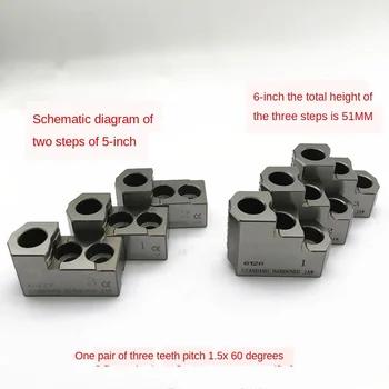 Hidrauliniai tris-žandikaulio chuck CNC galinga hidraulinė sunku nagai 5,6,8,10,12,15 colių