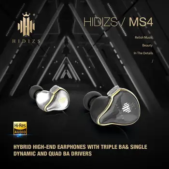 HIFI In-Ear Ausinės Hidizs MS4 IEM Su 2 Pin 0.78 MM Nuimamas Kabelis Hibridas Vairuotojas (3 Knowles BA+1 DD)