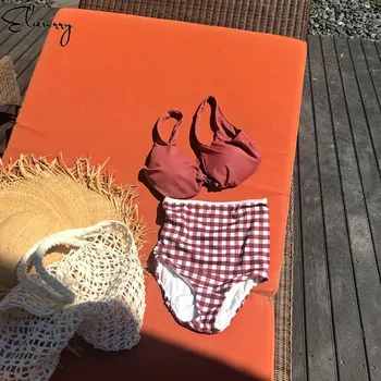 High Waisted Bikini Nustatyti Moterų Maudymosi Kostiumėliai Moterims, Maudymosi Kostiumėlį, Paminkštintas 2018 Apynasrio Viršuje Maudymosi Kostiumas, Paplūdimio Maillot De Bain Biquini